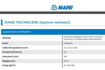 MAPEGUARD WP200 уплотнительный и компенсационный мат 1 метр = 1 м2