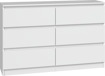 КОМОД 120СМ ШКАФ С 6 ЯЩИКАМИ MALWA M6 120 БЕЛЫЙ
