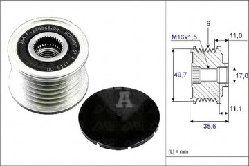 фото thumb №2, Ina колесо ременное генератора db