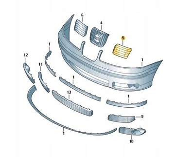 фото thumb №3, Seat alhambra решітка решітка заглушка бампера ліва