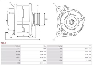 фото thumb №6, A0149 генератор iveco 2,8d 01- as-pl