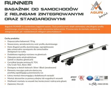 Bagażnik relingi zintegrowane AGURI RUNNER 1,35 CD