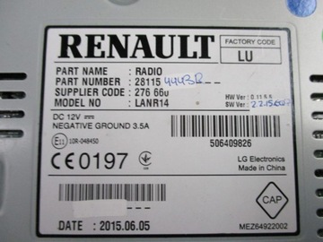 РАДИОНАВИГАЦИОННЫЙ MEGANE 4 IV 281154443R