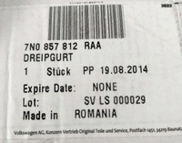 фото thumb №9, Новий оригінальний pas безпеки seat alhambra vw sharan 7n0857812 raa