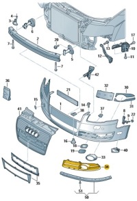 фото thumb №10, Решітка бампера права перед передня czarna audi a4 b7 2005-2009r. 05-09r.