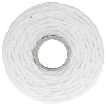 Нитка х/б крученая для ангелов макраме Angel 3мм 100м PURE WHITE