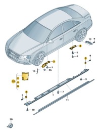 Купить Набор крепёжных запчасти к порог audi a8 d4 aso оригинал новый 4h0898855c, фото thumb