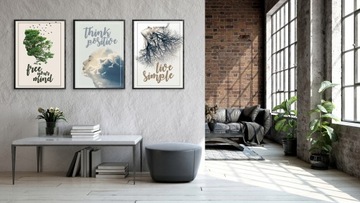 КАРТИННЫЕ ПОСТЕРЫ В РАМКЕ 53x73см Триптих Лица P690