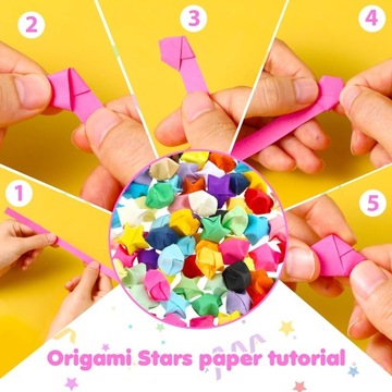 1030 arkuszy Zestaw papieru gwiazdowego origami Dwustronny papier origami gwiazdowy kolorowy