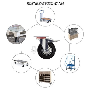 4x2stgu125 Koło fi 125 wózek regał komplet 4 szt.