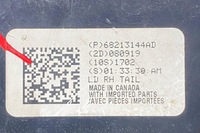 фото thumb №8, Лампа правая задняя dodge charger 68213144ad 3.6l бензиновый 218kw 2019