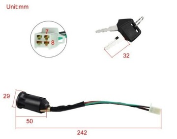 УНИВЕРСАЛЬНЫЙ ЗАМОК ЗАЖИГАНИЯ ATV QUAD 110 125 150 250 СКУТЕР 4-контактный.