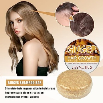 Jaysuing Natural Organic Ginger Shampoo Bar for Hair Growth