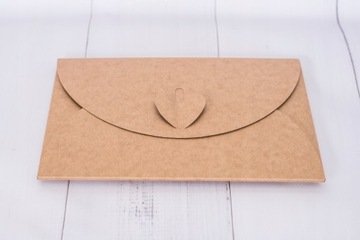 Koperta na zdjęcia z sercem 15x23 kraft - 10 sztuk