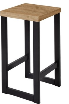 Taboret Hoker 60 cm LOFT DĄB ARTISAN /CZARNY Solidny Kolory Taborety