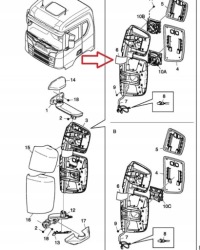 фото thumb №3, Корпус кронштейн зеркала левая scania s r g p 17-