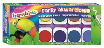 Bambino farby akwarelowe 24 kolory duża pastylka