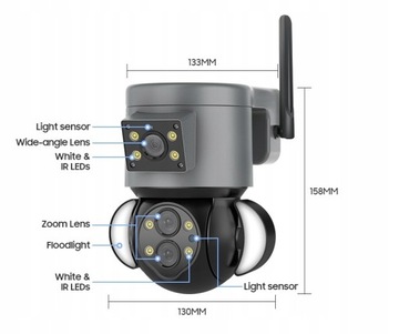 KAMERA IP ZEWNĘTRZNA 4MPX ZOOM OPTYCZNY 10x WIFI