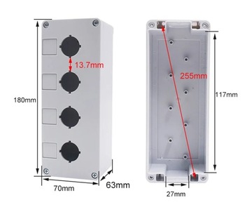 CBX4 Grey Control Cassette; жилье для 4 кнопок; Cntd