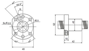 NAKRETKA KULOWA 2505 do śruba CNC