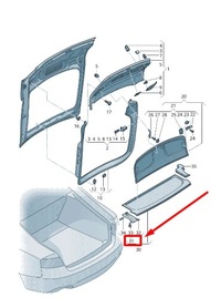 фото thumb №8, Audi a5 8t3 набор ремонтный кронштейн полка задний 8t8898084a