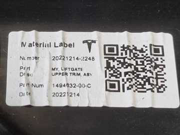 фото thumb №7, 2023 tesla модель y обивка крышки багажника 149463200c