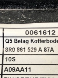 фото thumb №6, Защита пол багажника audi q5 8r0861529a