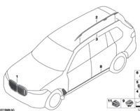 фото thumb №12, Bmw x7 g07 / x7 g07 lci права молдинг дахова дах pod рейлінги czarna