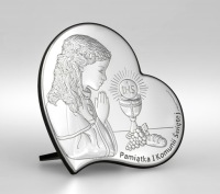КАРТИНА СУВЕНИР И СВЯТОЕ ПРИЧАСТИЕ 10х10 СМ ДЕВОЧКИ