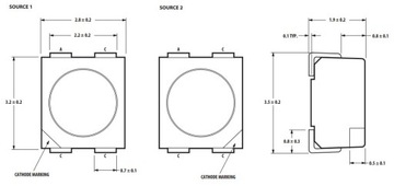 Светодиод PLCC4 оранжевый 1.125кд 1A3C (5 шт.) /3196-5