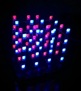 Куб 3D 64 LED 4x4x4 Синий Красный