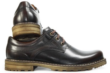 Buty trapery męskie skórzane brązowe KamPol r.45
