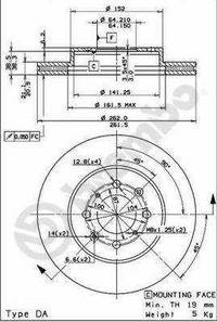 фото thumb №1, Диск тормозная перед honda civic 89-05