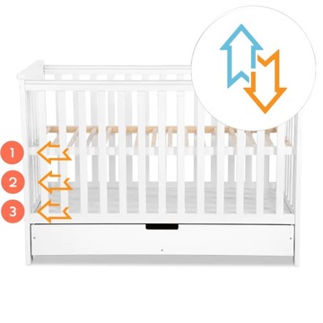 Комплект - кровать IWO + комод, пеленальный столик, матрас, +Philips Avent, кокон
