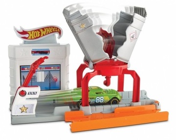 Hot Wheels City Stacja Benzynowa w Ogniu Pożar Zestaw + Autko Tor Wyścigowy