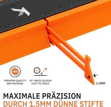 KOMPLET WZORNIKÓW SZABLON PRZYMIAR KSZTAŁTÓW 2 SZT
