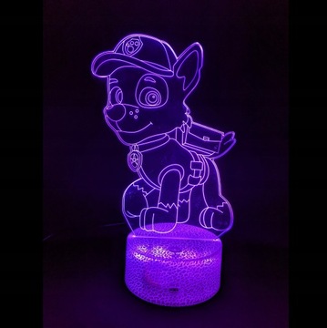 3D LED ночник PAW PATROL ROCKY USB + ДИСТАНЦИОННЫЙ