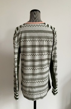 KARI TRAA bluzka termiczna żakardowa 100% merino wool wełna idealna XL