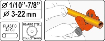 Obcinak do rur 3-22mm YT-22318 YATO