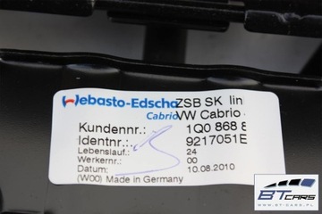 фото thumb №7, Vw eos заглушка бардачка крыша 1q0868851d 1q0868852d 1q0 868 851 d 1q0 868 8