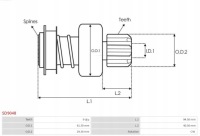 Сцепление односторонний, стартер as-pl sd9048 Оригинал, фото thumb