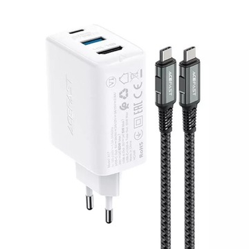 Настенное зарядное устройство Acefast 2in1 GaN 65 Вт USB Type C