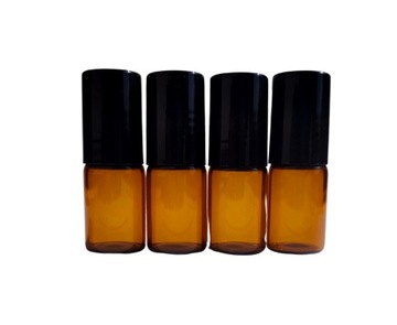 Butelka szklana roll-on czarna nakrętka 3ml 4x roll on