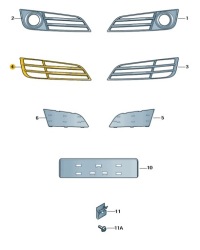 фото thumb №1, Решётка решётка радиатора заглушка бампера audi a8 d4 w12 правая przedlift aso оригинал
