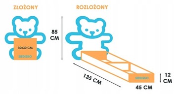 MASKOTKA FOTELIK ROZKŁADANY POSTACIE Z BAJKI PUFA