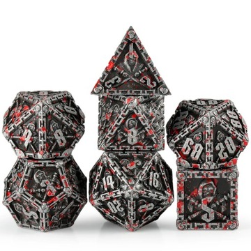 W POTRZASKU ZESTAW 7 METALOWYCH KOŚCI RPG