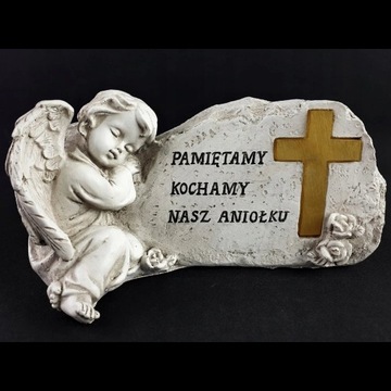 Znicz Figurka ANIOŁ STRÓŻ na grób SIOSTRY Podświetlany Krzyż