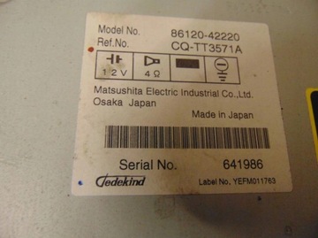 фото thumb №6, Радіо заводські toyota rav4 iii 2.2d 86120-42220