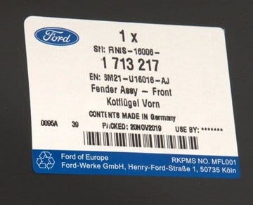 фото thumb №7, Крыло левый перед ford s-max galaxy 2006 оригинал