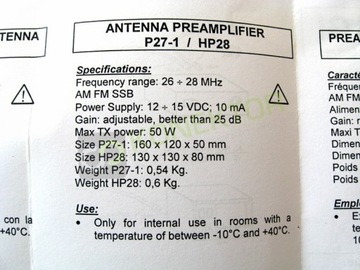 Zetagi HP-28 предусилитель для радио CB + RF Gain
